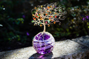Golden Sparkle Tree of Life Ashes in Glass